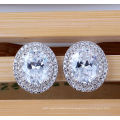 AAA Grade Zircon Inlaid Oval Earrings